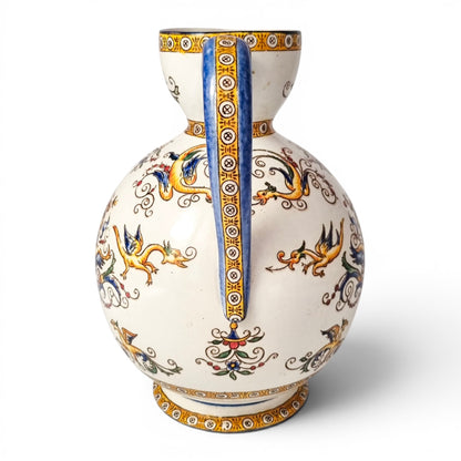 Faïence de Gien Renaissance Revival ewer, c.1880