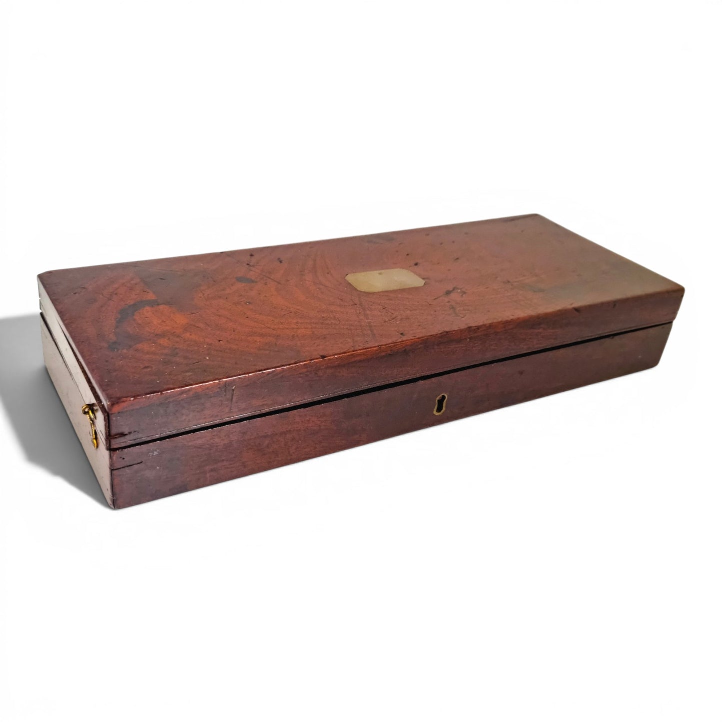 Victorian mahogany presentation case, brass cartouche