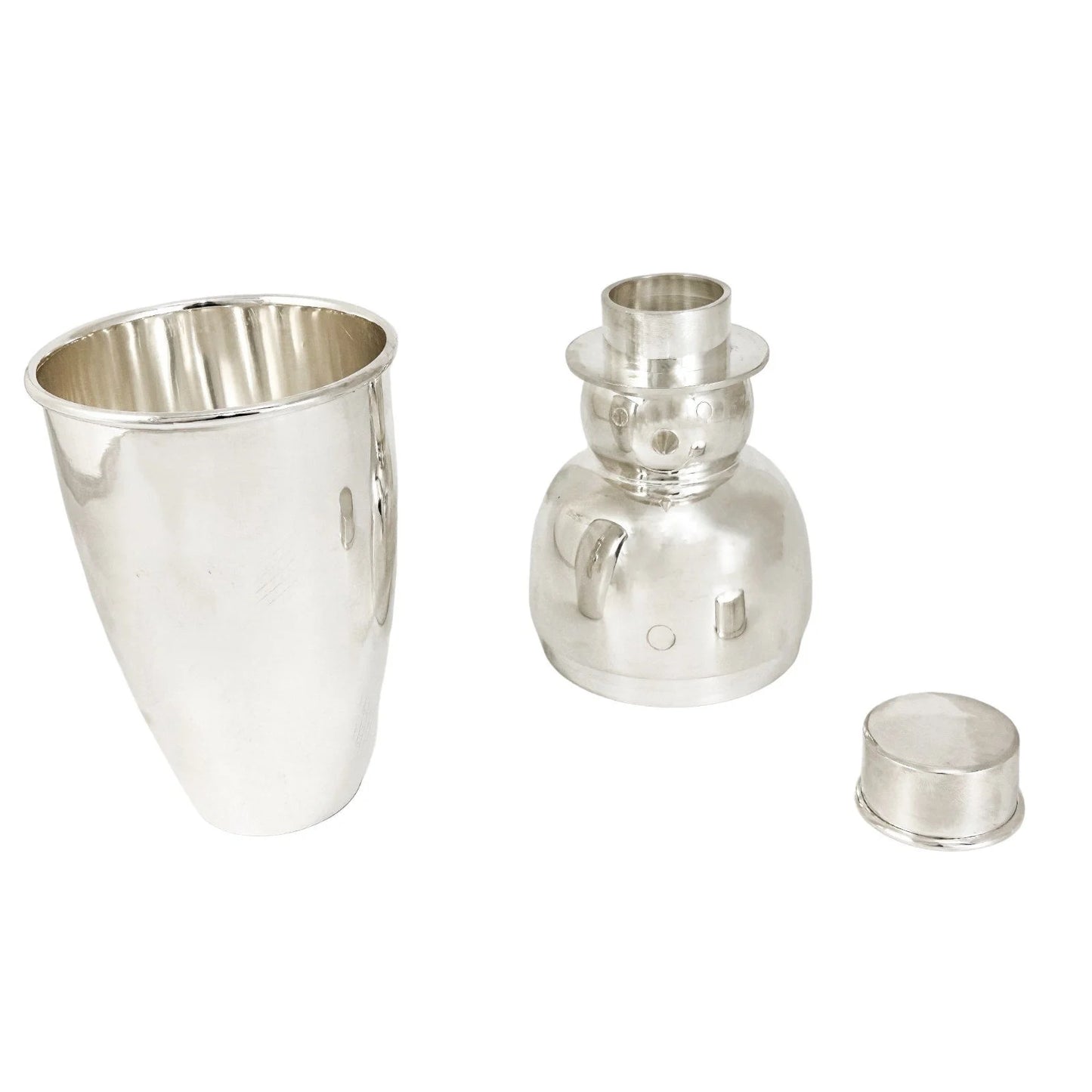 Art Deco Snowman silver plated novelty cocktail shaker 600 ml