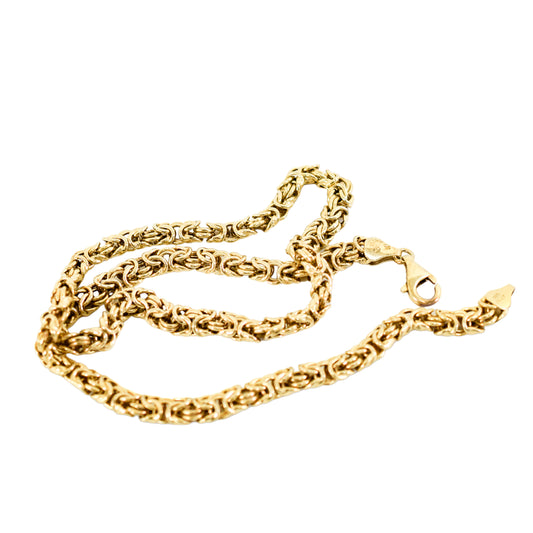 Vintage Italian gold plated on sterling silver statement Byzantine link necklace
