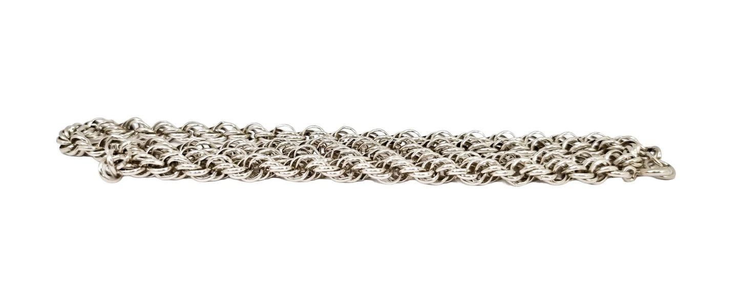 Vintage 1960's thick sterling silver twist rope chain unisex necklace