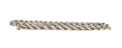 Vintage 1960's thick sterling silver twist rope chain unisex necklace