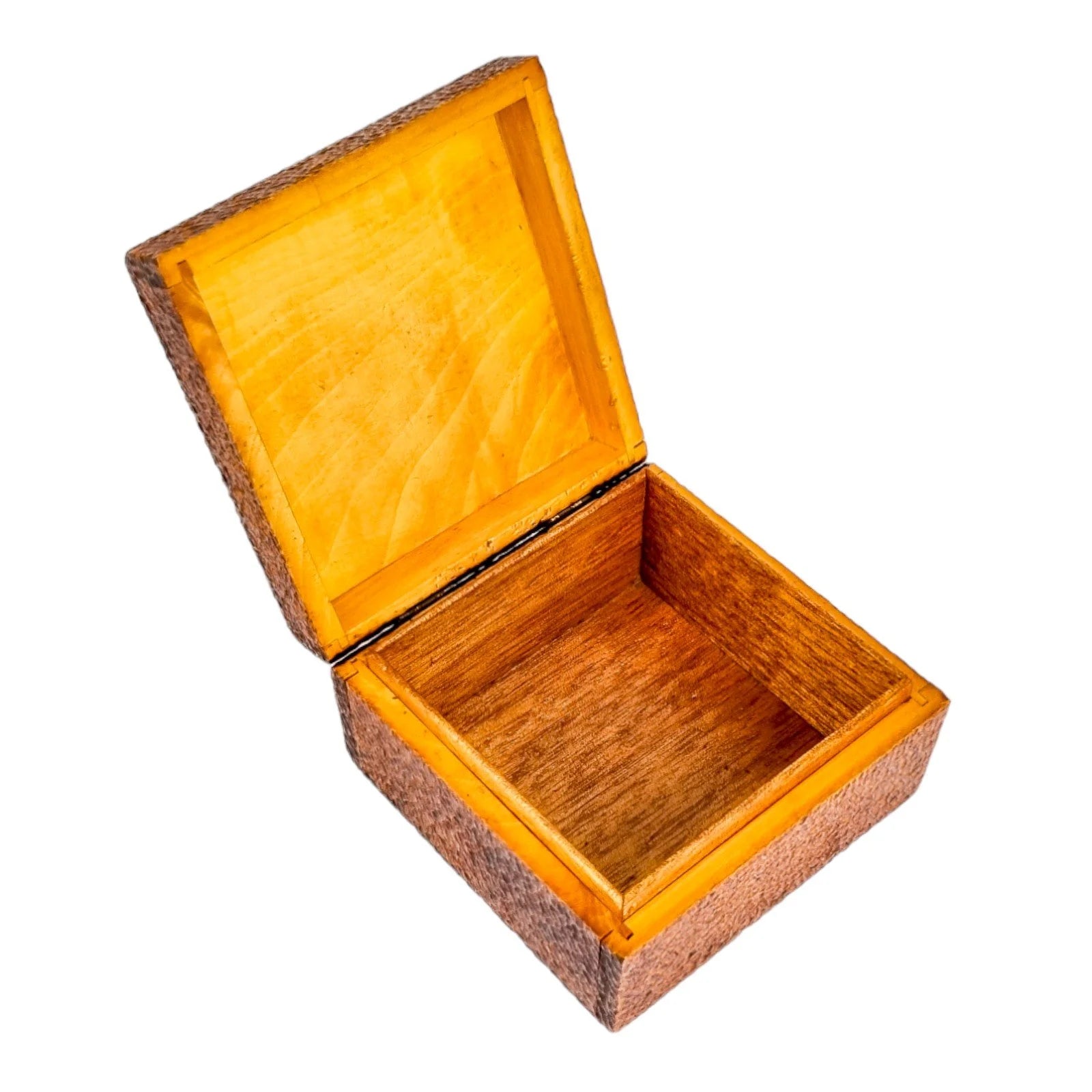 American 1910's Arts & Crafts pokerwork Flemish art pyrography box with owl birds