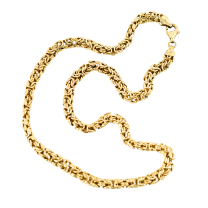 Vintage Italian gold plated on sterling silver statement Byzantine link necklace