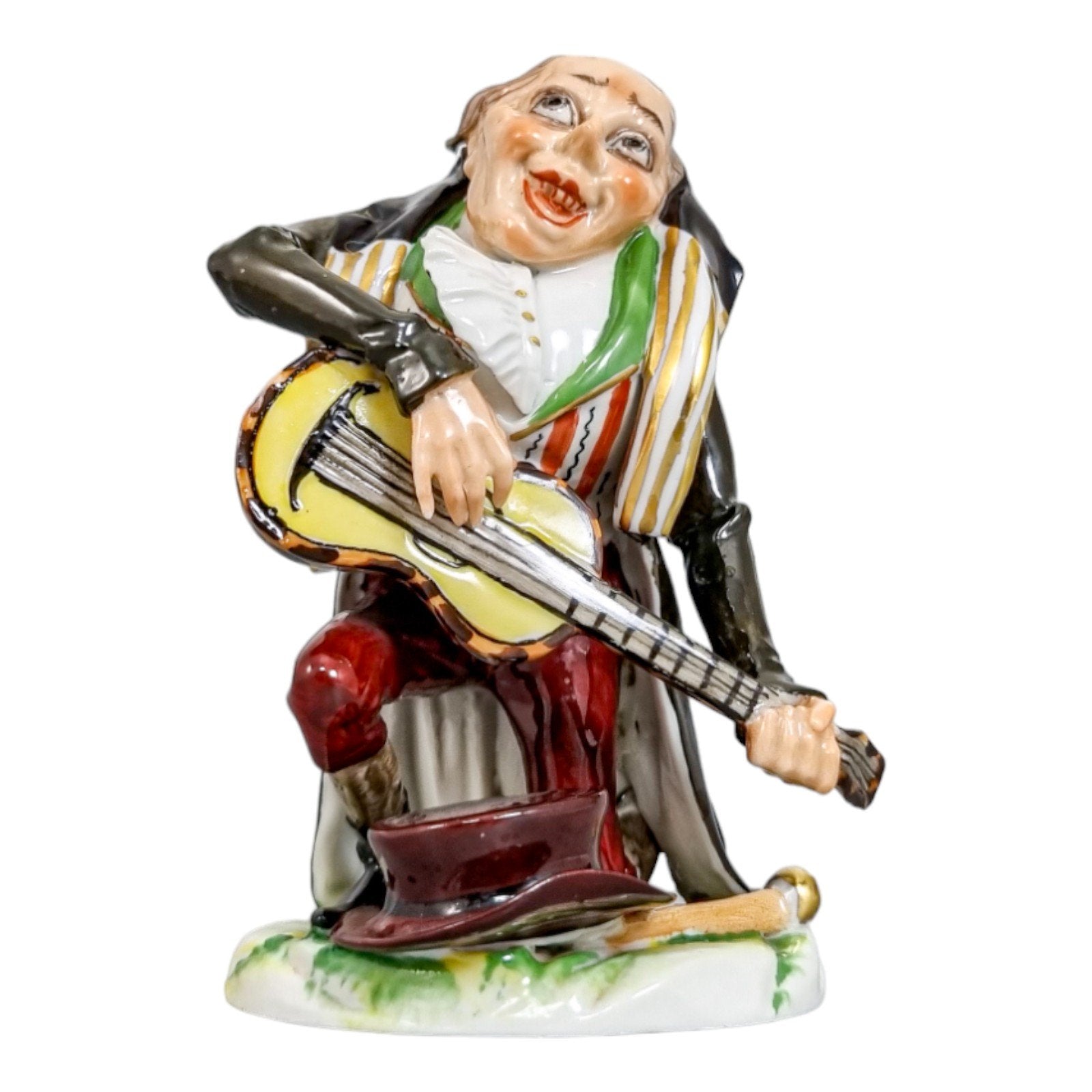 German porcelain Ernst Bohne Söhne figurine Hunchback musician