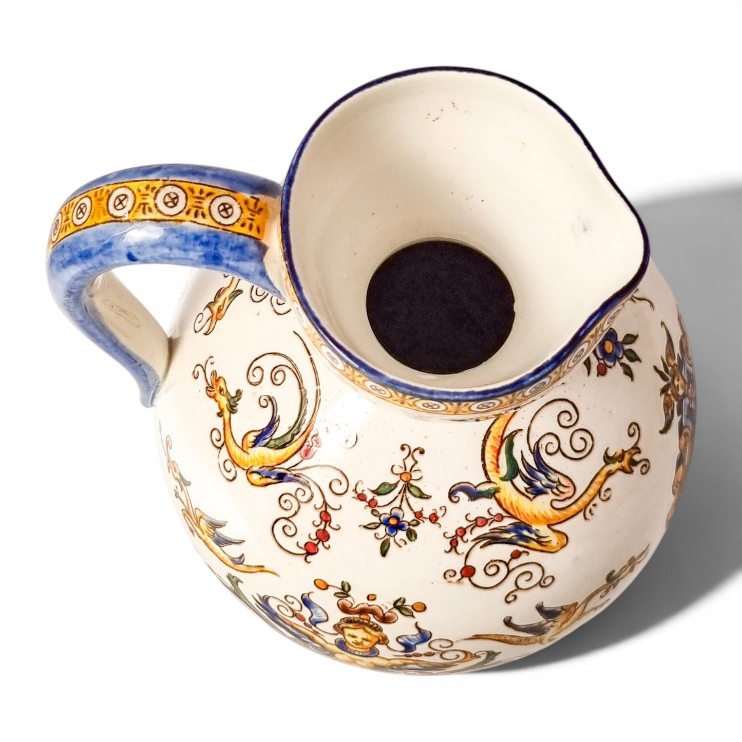 Faïence de Gien Renaissance Revival ewer, c.1880