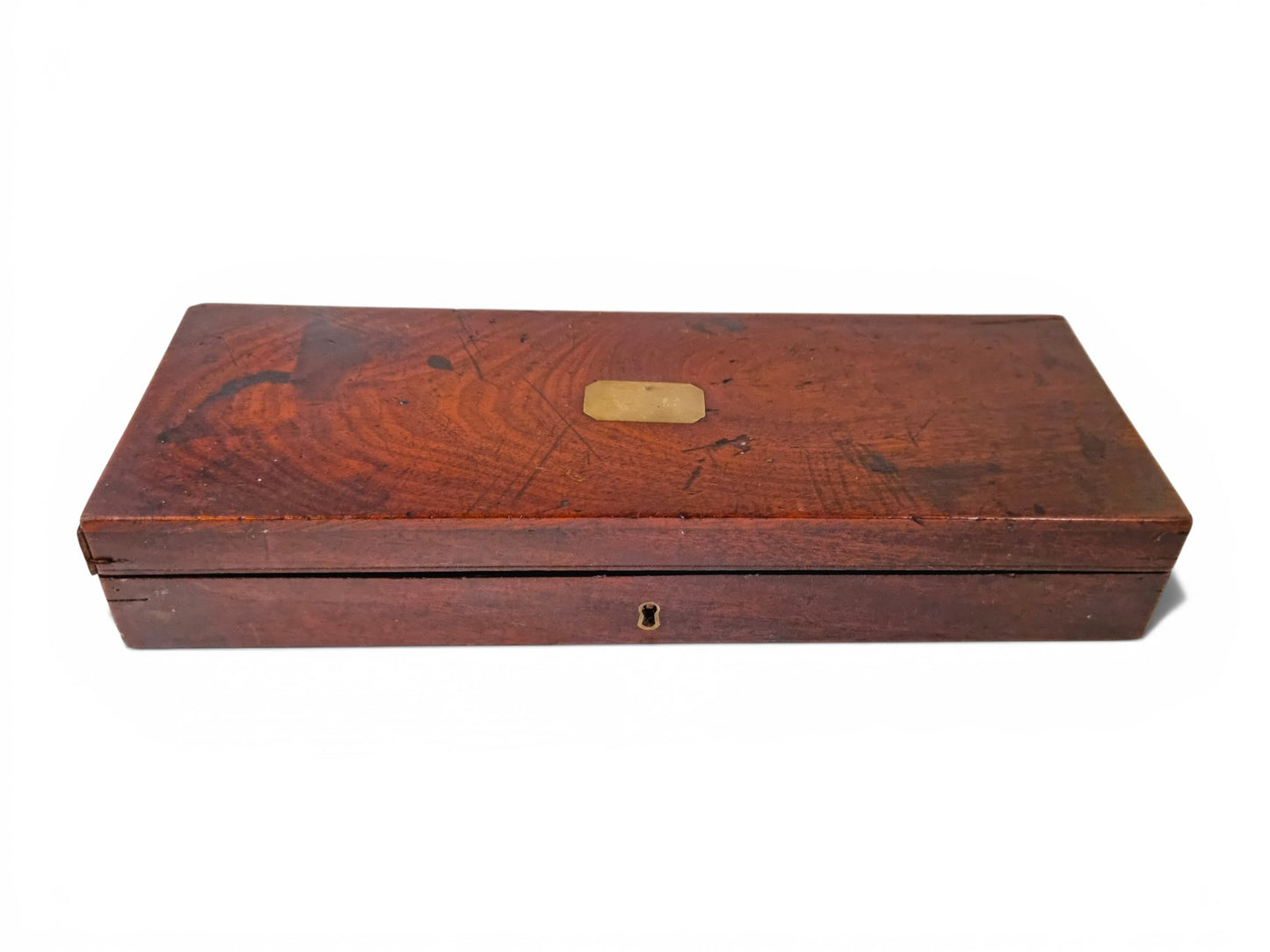 Victorian mahogany presentation case, brass cartouche