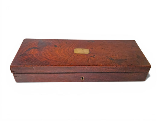 Victorian mahogany presentation case, brass cartouche