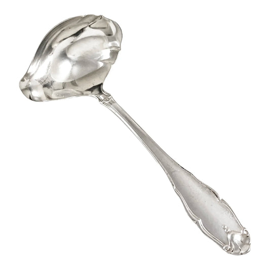 Danish Art Deco solid silver fluted sauce / cream ladle by Grann & Laglye