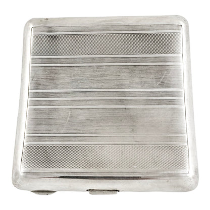 Art Deco gilt and sterling silver cigarette card case inscribed “Clive”