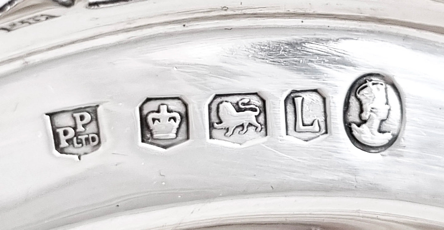 Large sterling silver pedestal basket with pierced foliate and trellis decoration, Sheffield 1953