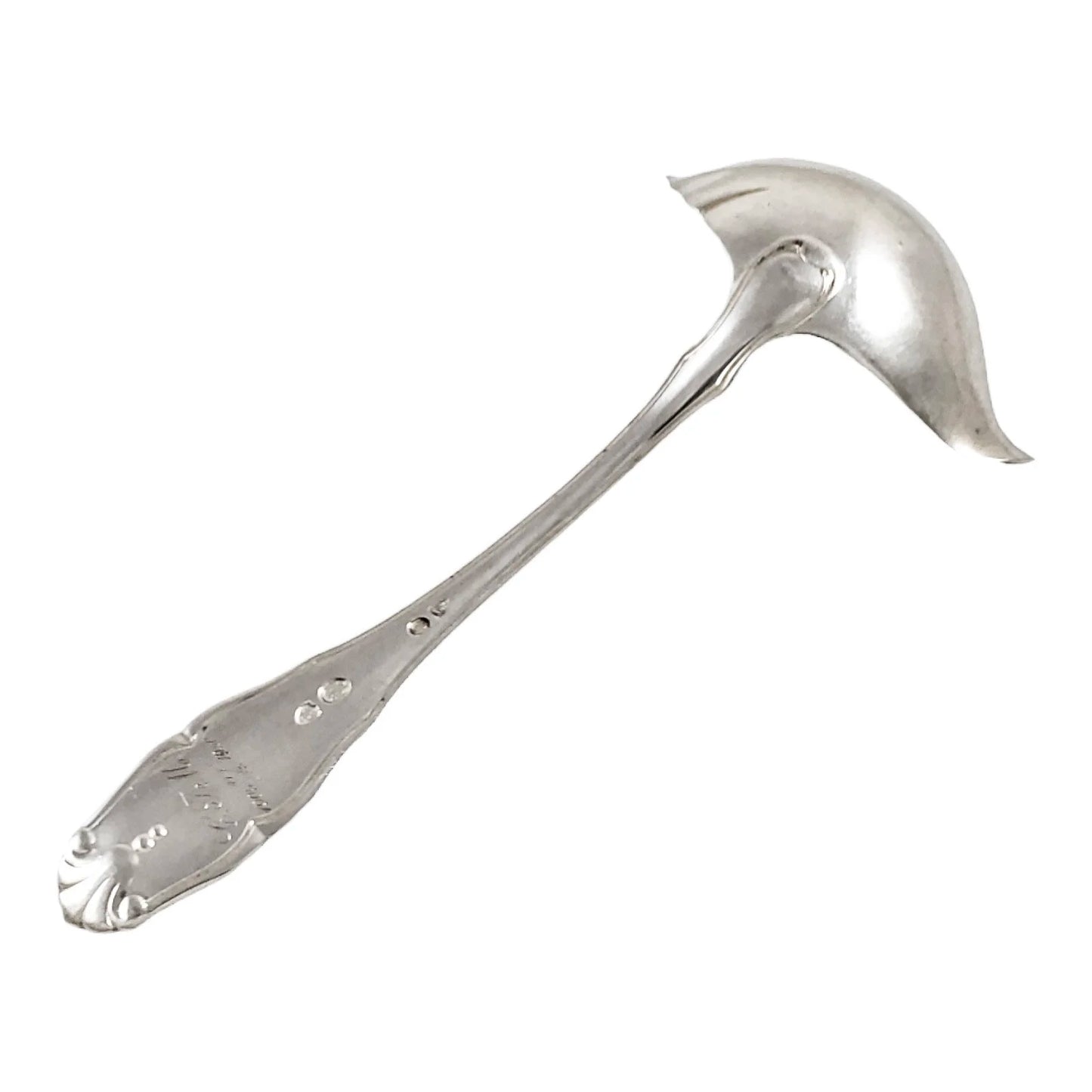 Danish Art Deco solid silver fluted sauce / cream ladle by Grann & Laglye