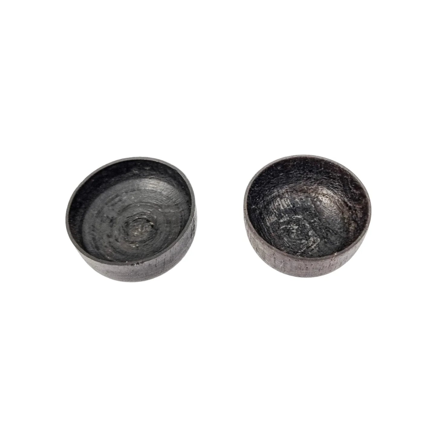 1880's Travancore silver Chuckram coin pair of table salt cellars, 56 coins
