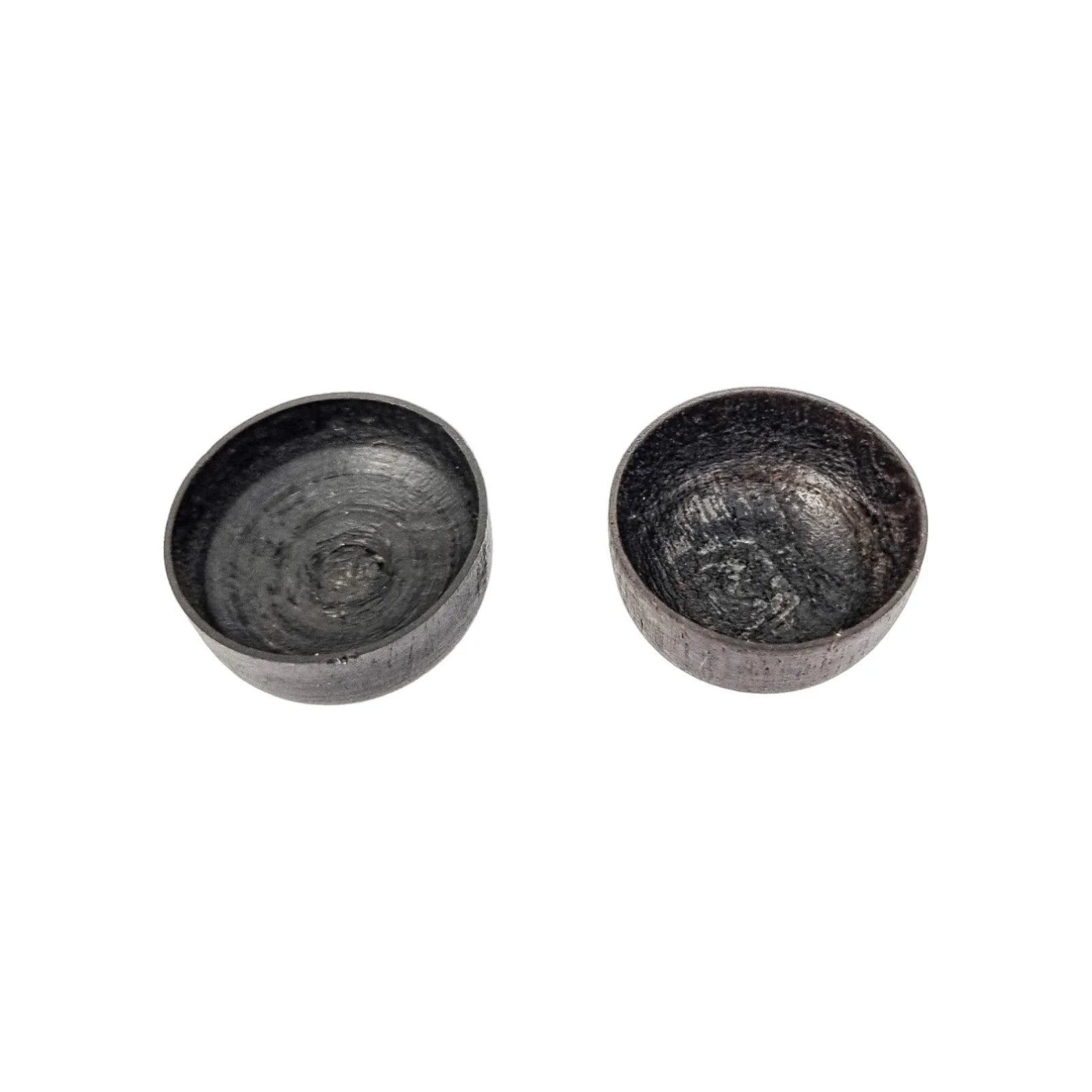 1880's Travancore silver Chuckram coin pair of table salt cellars, 56 coins