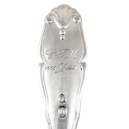 Danish Art Deco solid silver fluted sauce / cream ladle by Grann & Laglye