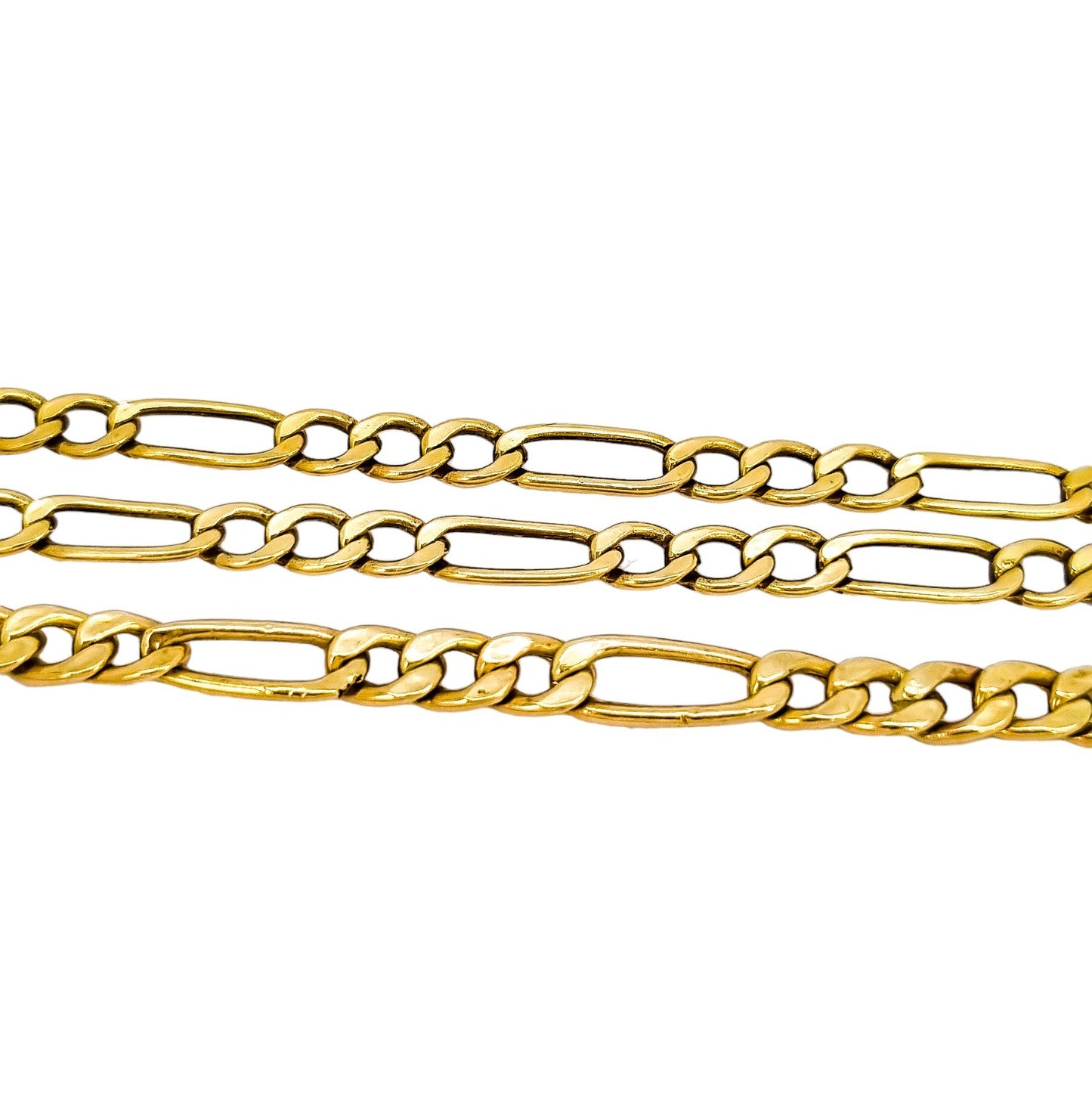 Vintage Italian 9ct yellow gold figaro curb chain bracelet and necklace set