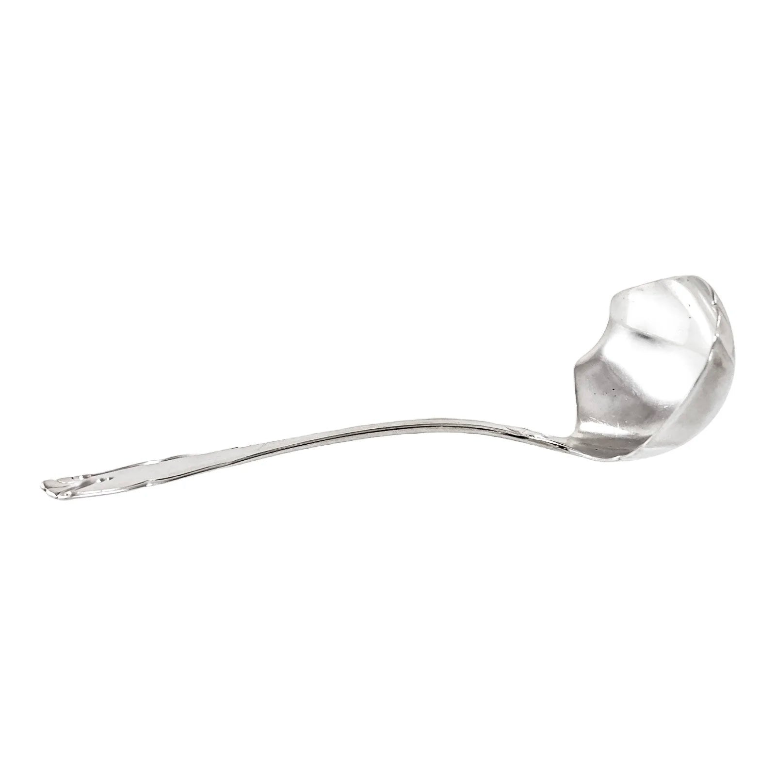 Danish Art Deco solid silver fluted sauce / cream ladle by Grann & Laglye