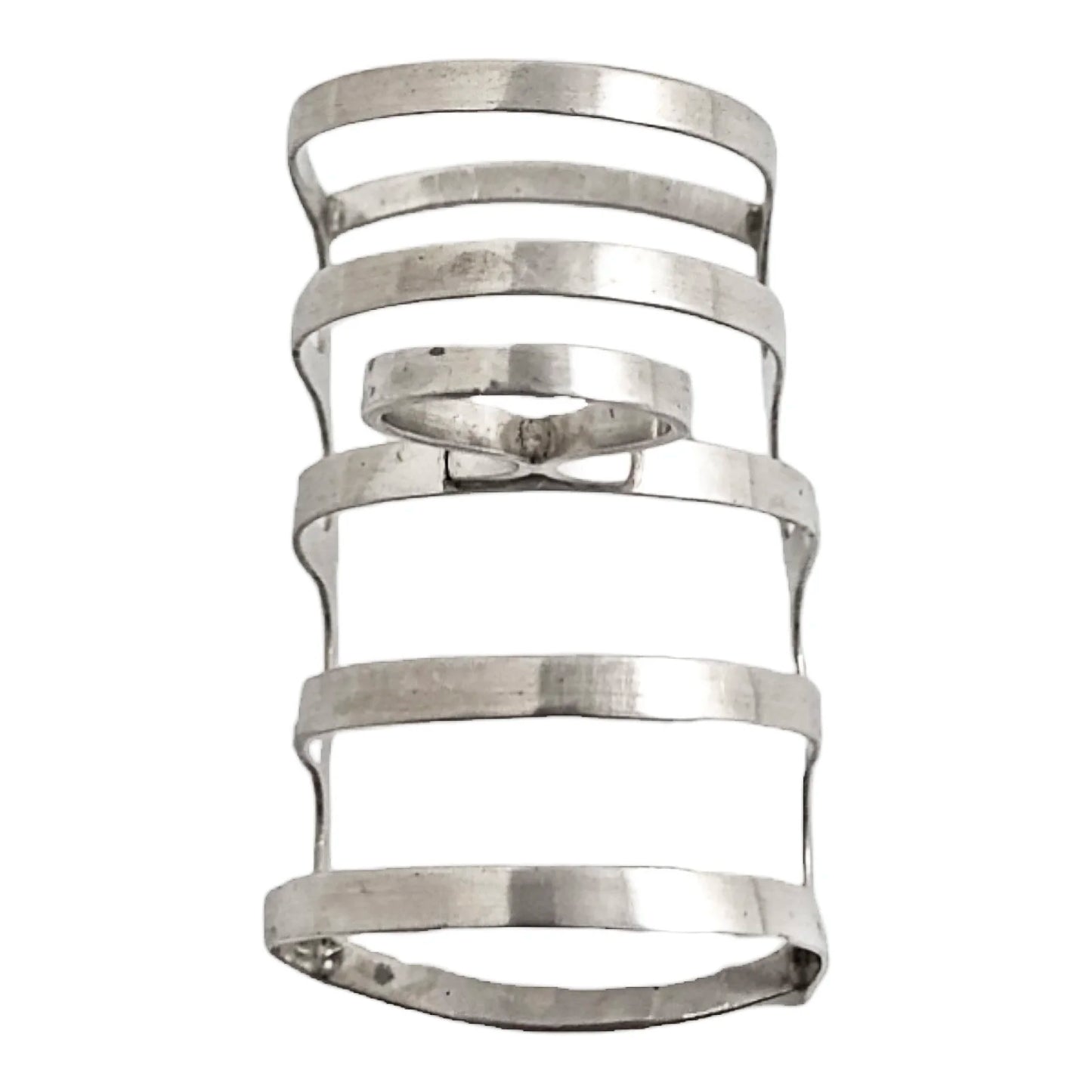 Art Deco sterling silver 5-bar 4 slot bachelor domed toast rack, circular form