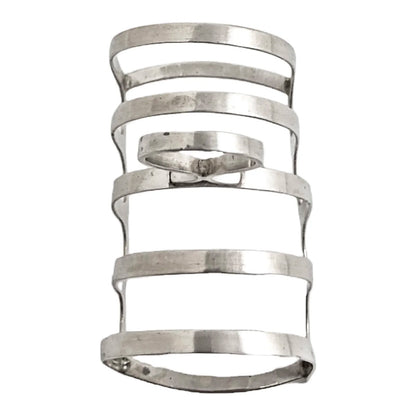 Art Deco sterling silver 5-bar 4 slot bachelor domed toast rack, circular form