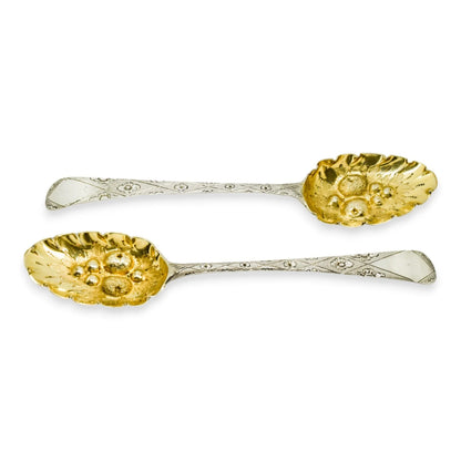 George III gilt sterling silver berry spoons, 1783