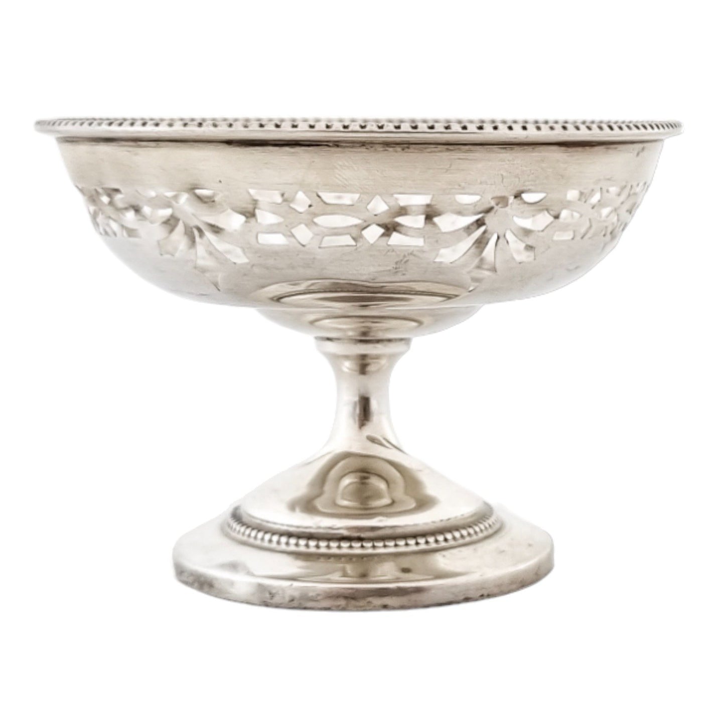 Art Deco sterling silver small sweetmeat tazza bowl dish