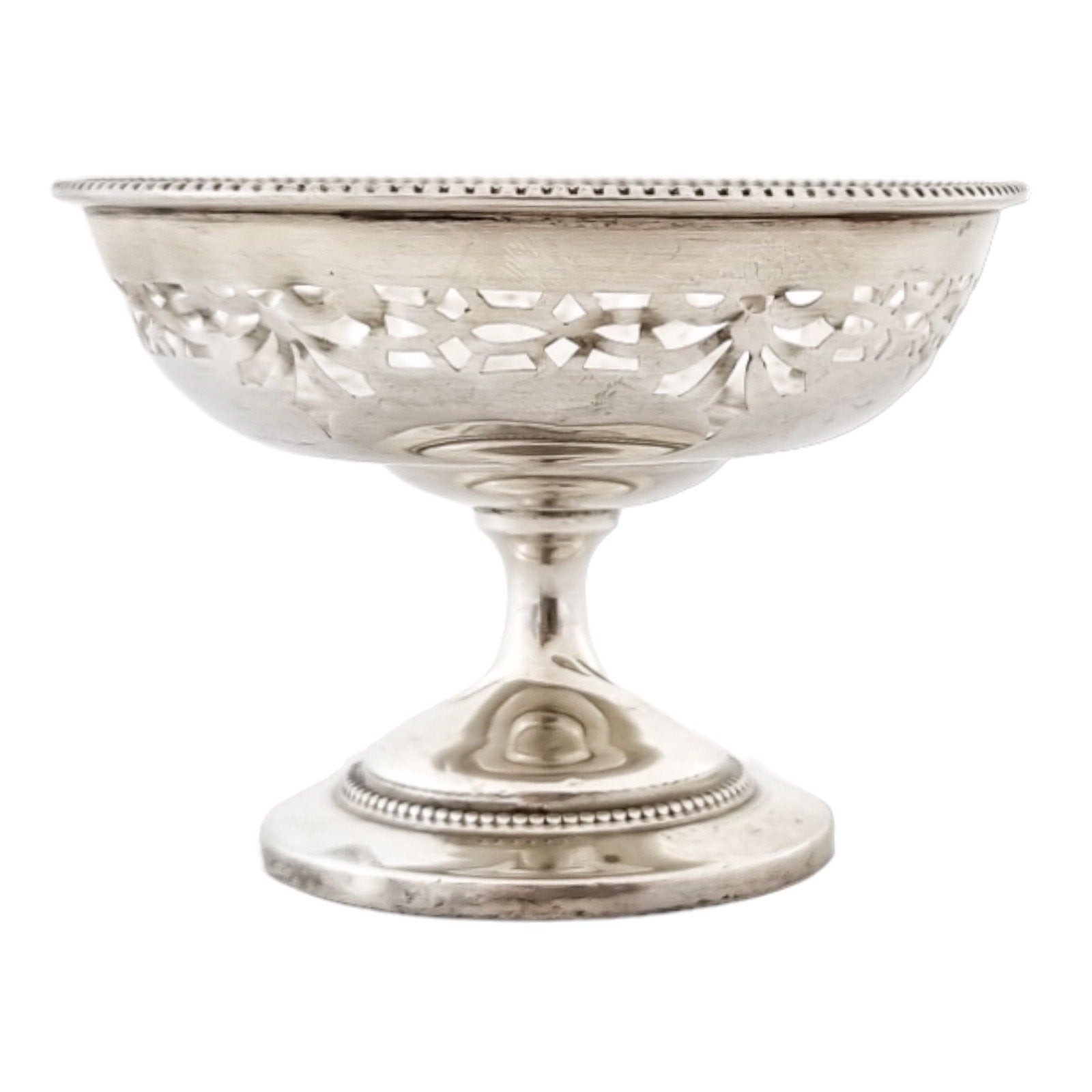 Art Deco sterling silver small sweetmeat tazza bowl dish
