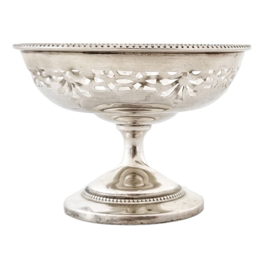 Art Deco sterling silver small sweetmeat tazza bowl dish