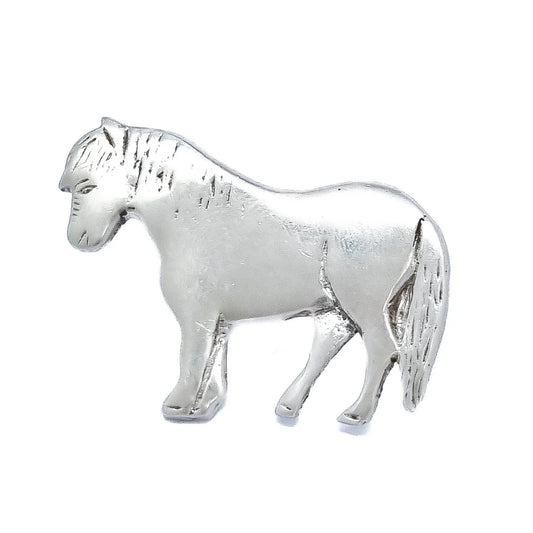Scottish Shetland pony sterling silver brooch