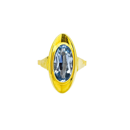 Vintage 14ct yellow gold 4.5ct spinel cocktail dress ring, size N ½