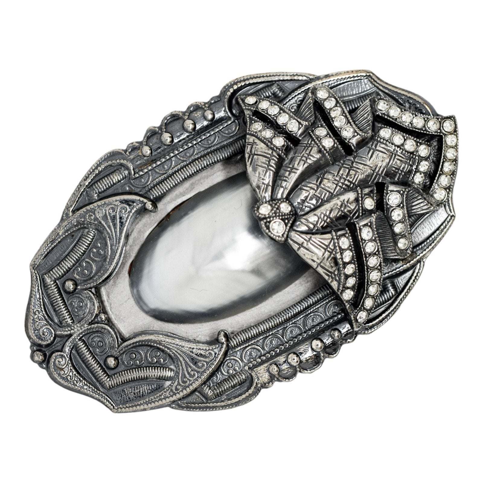 1980's Ermani Bulatti silvered mother-of-pearl large statement beetle brooch