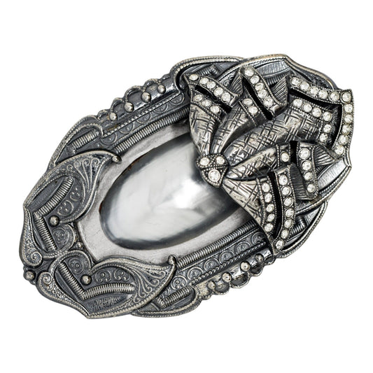 1980's Ermani Bulatti silvered mother-of-pearl large statement beetle brooch