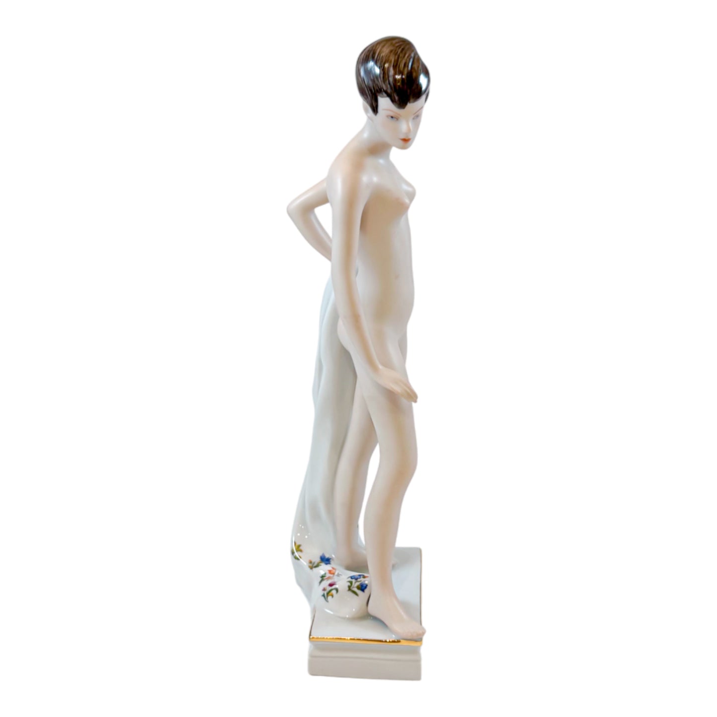 Art Deco style Jiri Cernoch for Royal Dux porcelain figurine - Nude with Towel