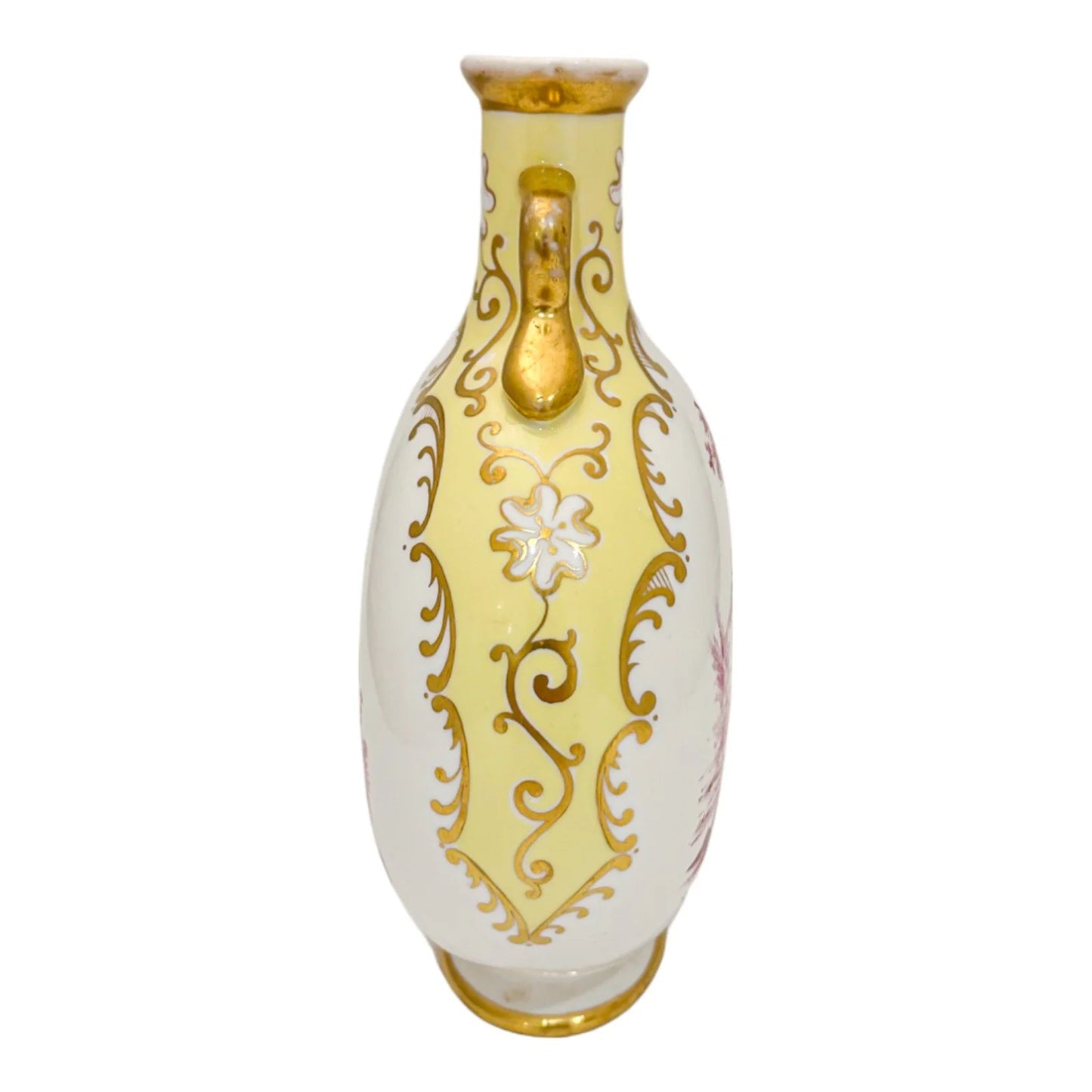 19th century Coalport porcelain double handed vase with gallant scene