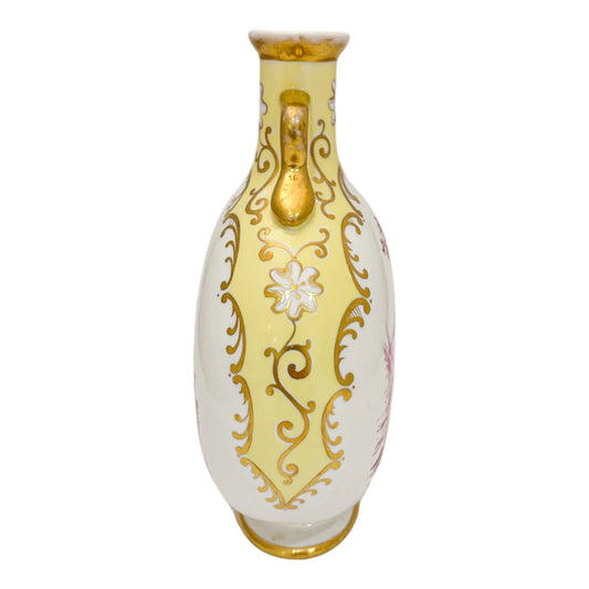 19th century Coalport porcelain double handed vase with gallant scene