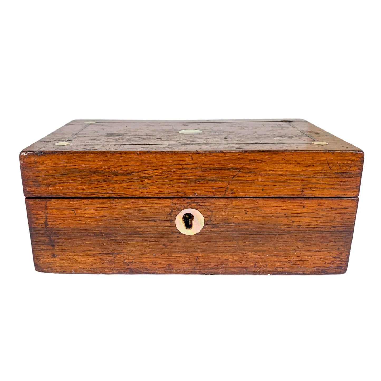 Victorian mahogany and mother of pearl jewellery trinket storage box