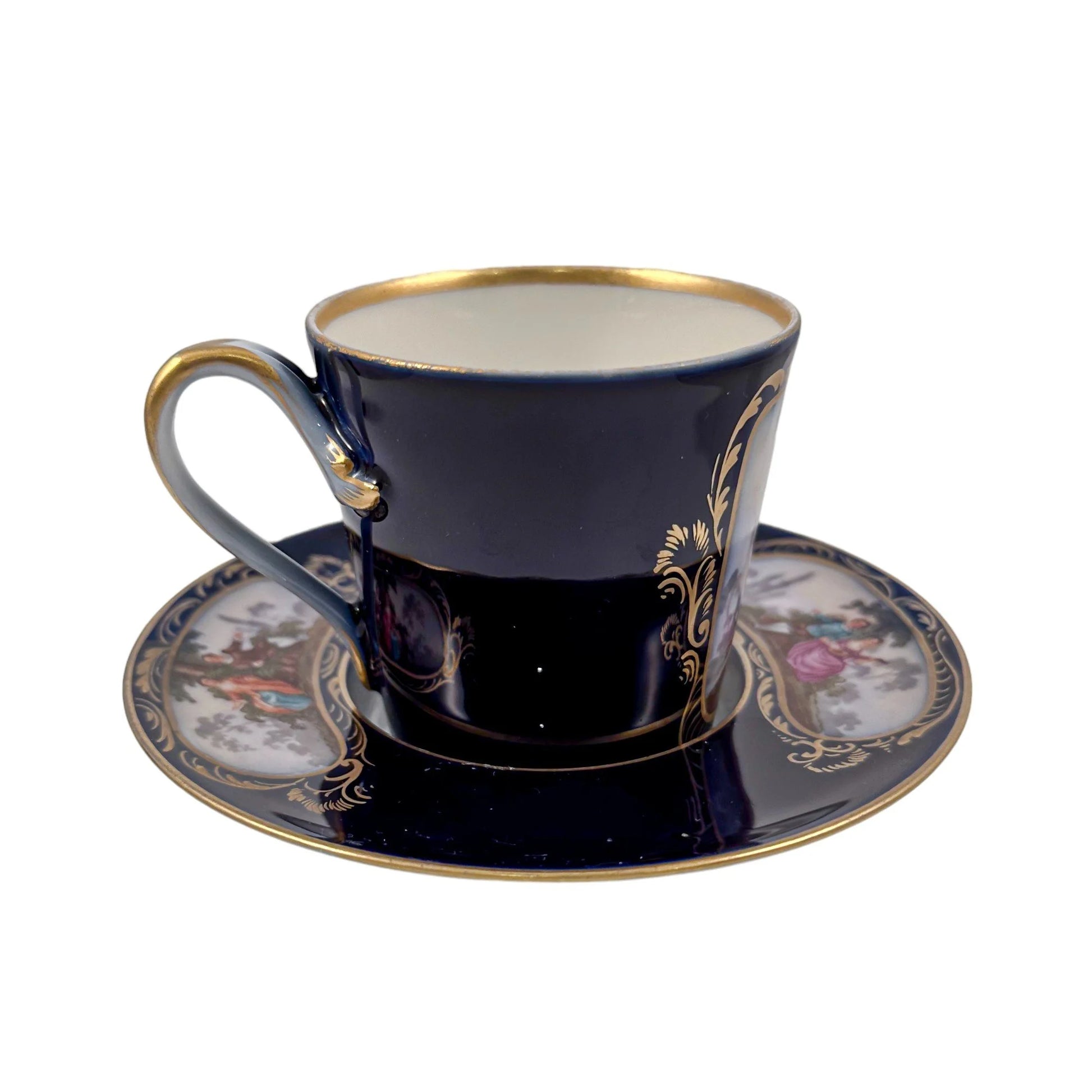 19th century 'Augustus Rex' German porcelain trembleuse cup and matching saucer