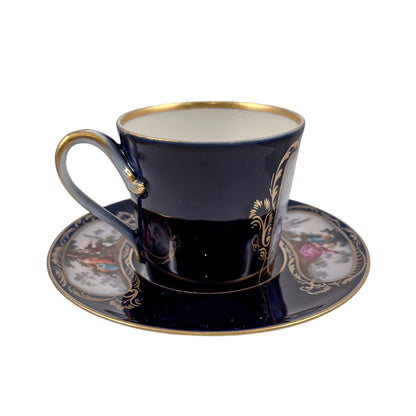 19th century 'Augustus Rex' German porcelain trembleuse cup and matching saucer