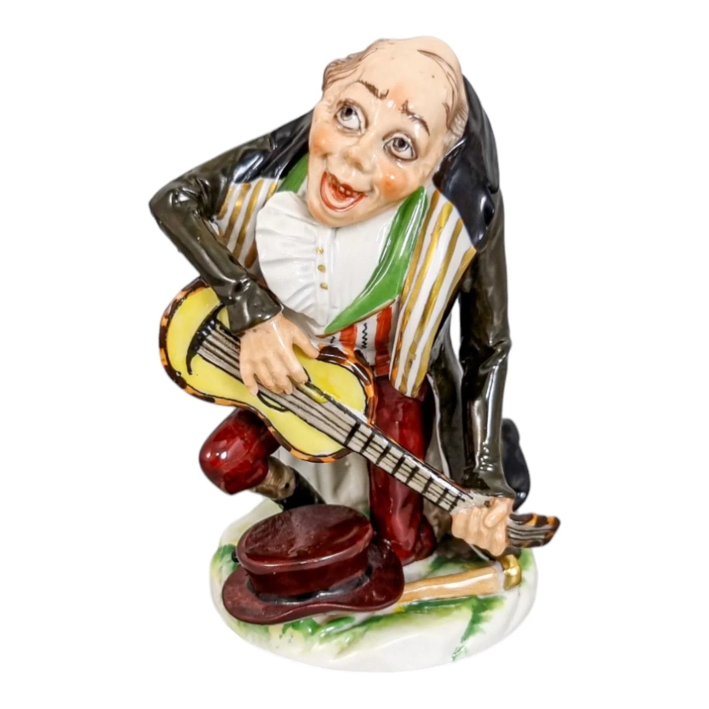 German porcelain Ernst Bohne Söhne figurine Hunchback musician