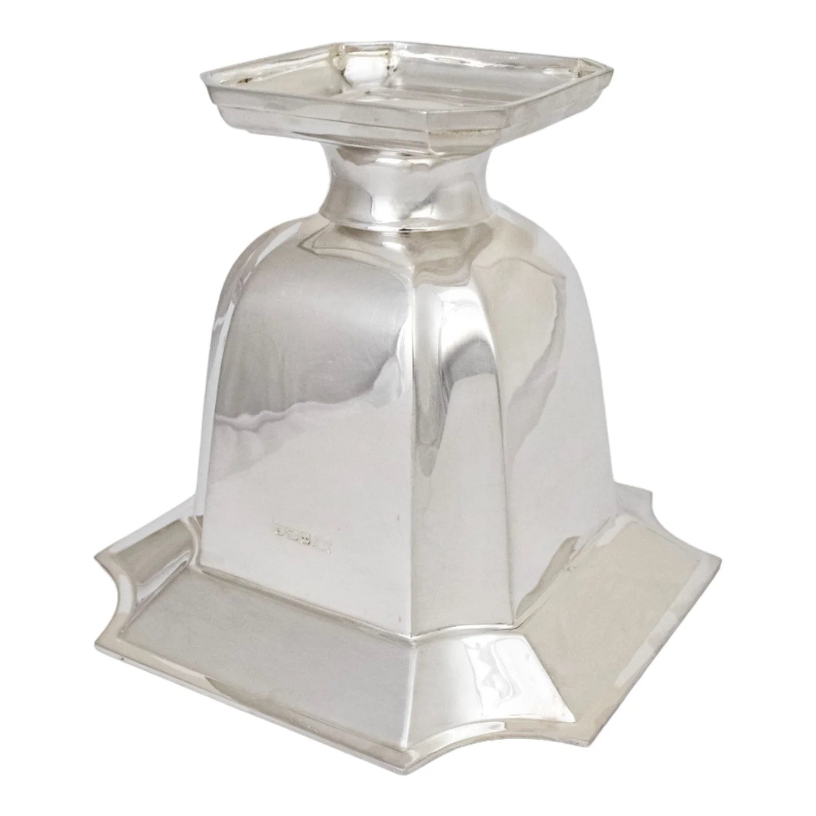 Art Deco sterling silver flared octagonal pedestal vase / small wine cooler / ice bucket