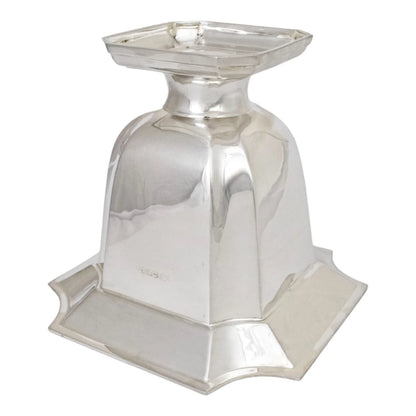 Art Deco sterling silver flared octagonal pedestal vase / small wine cooler / ice bucket