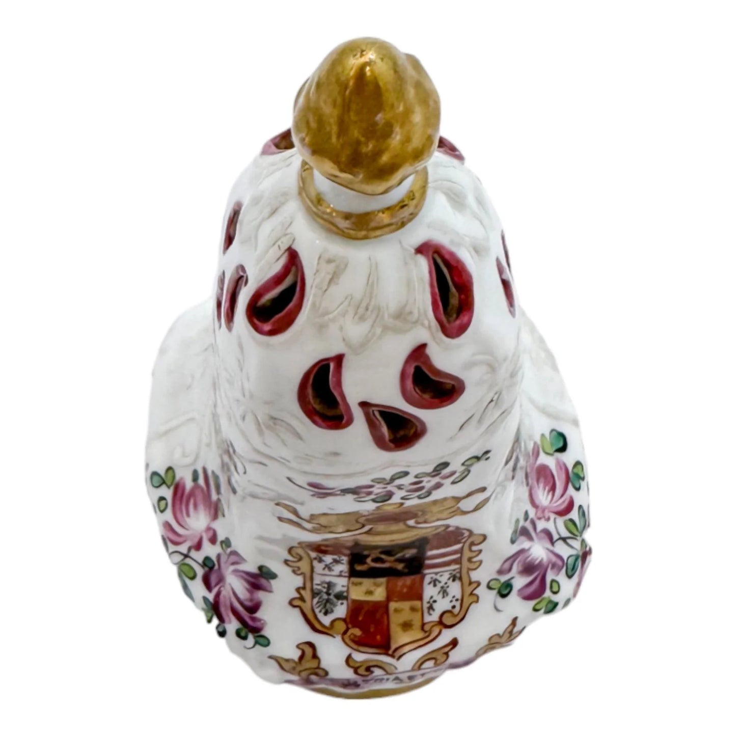 19th century Samson of Paris porcelain Chinese Export style armorial muffineer