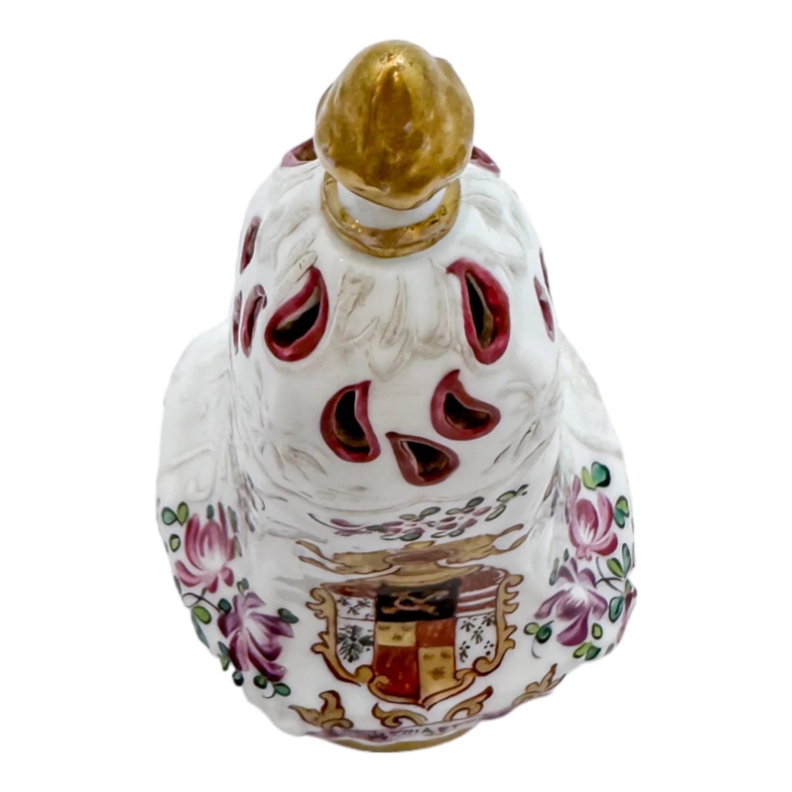 19th century Samson of Paris porcelain Chinese Export style armorial muffineer