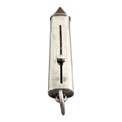 Edwardian Sampson Mordan sterling silver carpenter’s sliding push pencil with bale for necklace