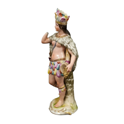 Allegorical porcelain figurine of America from “Four Continents” set
