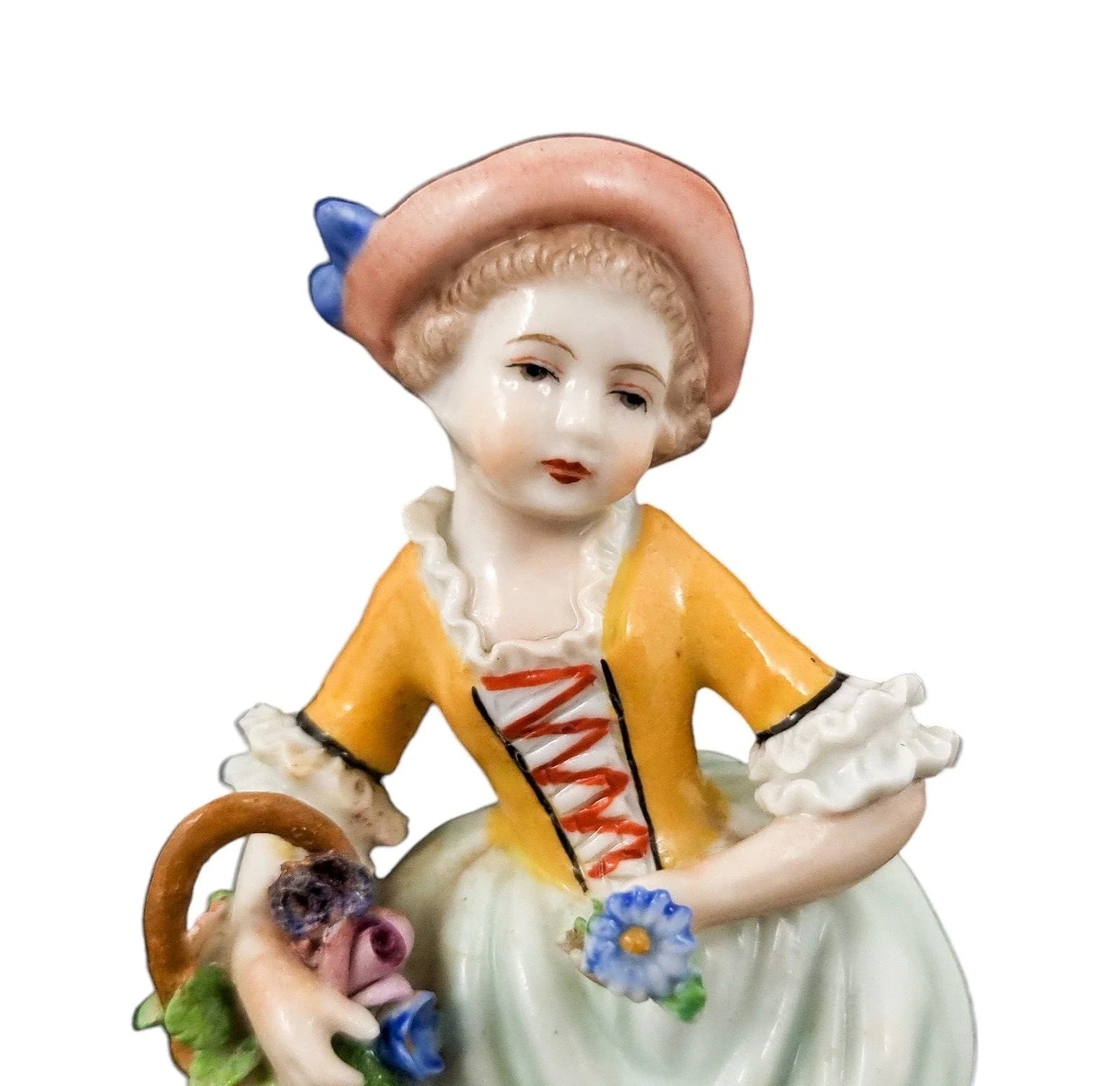 Sitzendorf porcelain pair of figurines of a flower girl and her cavalier