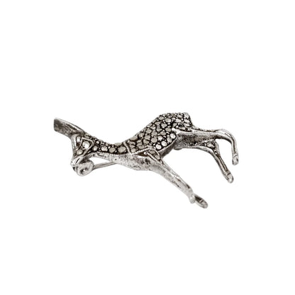 Art Deco German sterling silver and marcasite baby deer brooch
