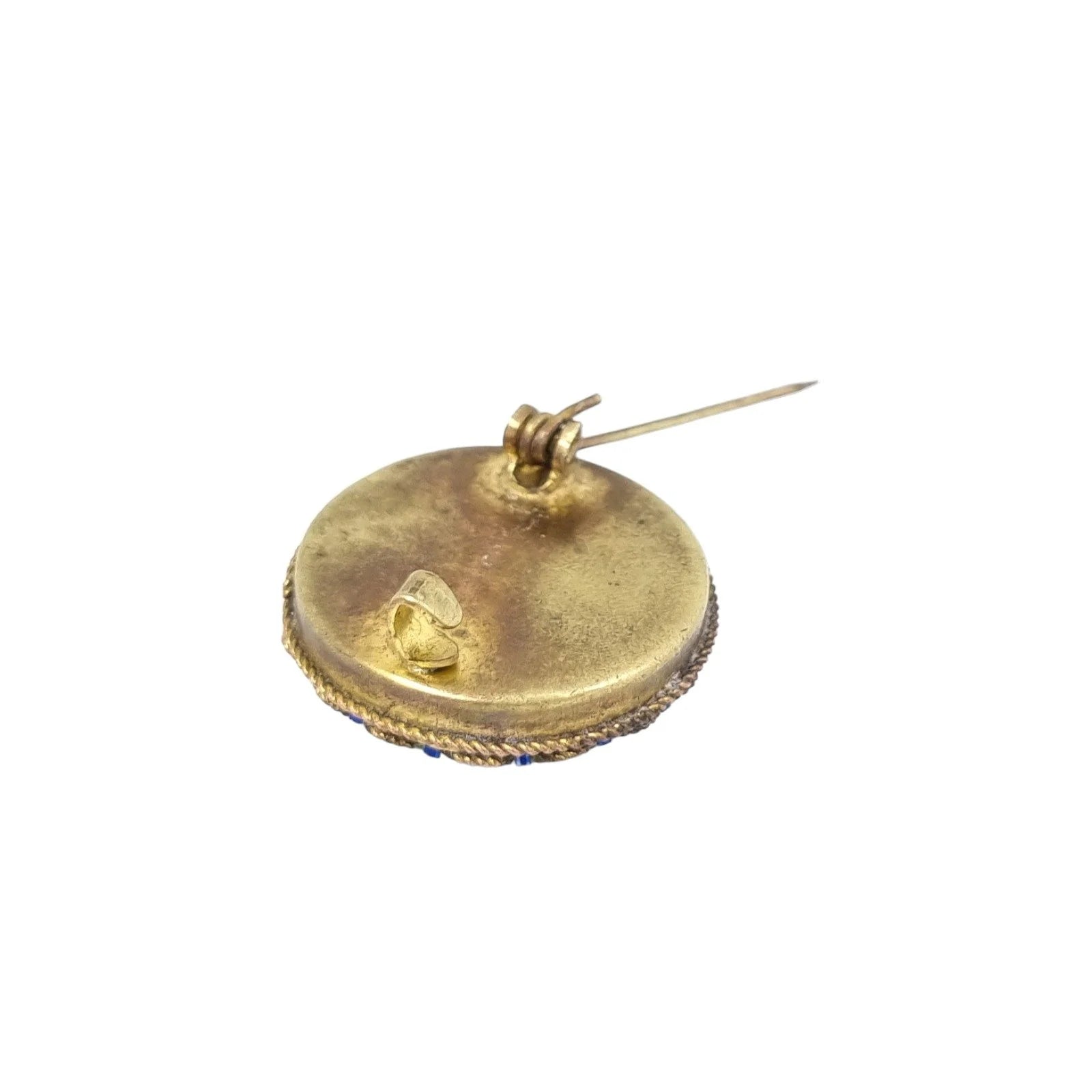 Early 20th century Italian micro mosaic round floral brooch