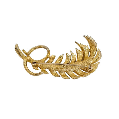 Vintage retro 1950's gold tone Sarah Coventry feather brooch