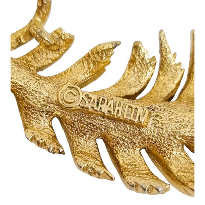 Vintage retro 1950's gold tone Sarah Coventry feather brooch