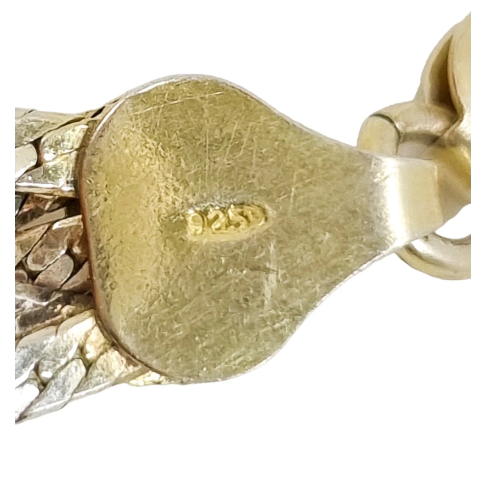 Vintage Italian 1980’s sterling silver triple-strand woven snake bracelet with yellow and rose gold-plating